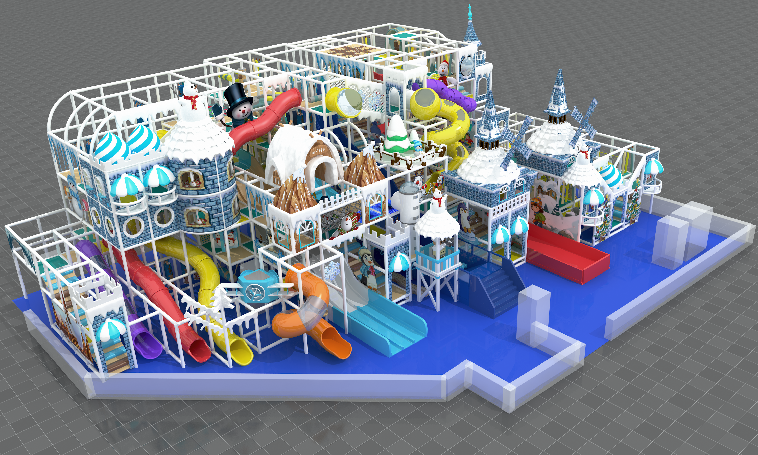 Ice and Snow theme soft play equipment children’s indoor soft play kids area equipment indoor playground.