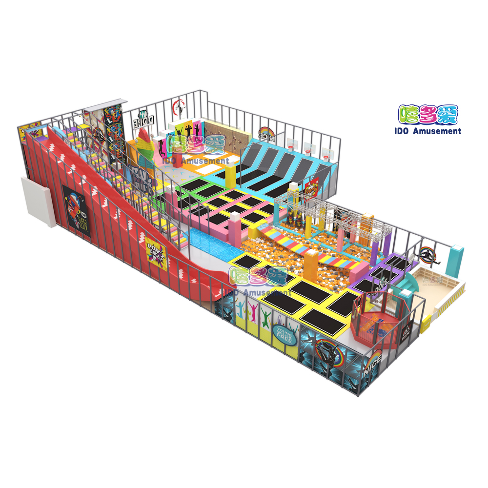 High Quality Kids And Adults Trampoline Park -
 Customized Commercial Indoor Playground Fitness Bungee Bed with Slide Ninja Course Foam Pit for Children Latest Trampoline Park – IDO Amusement