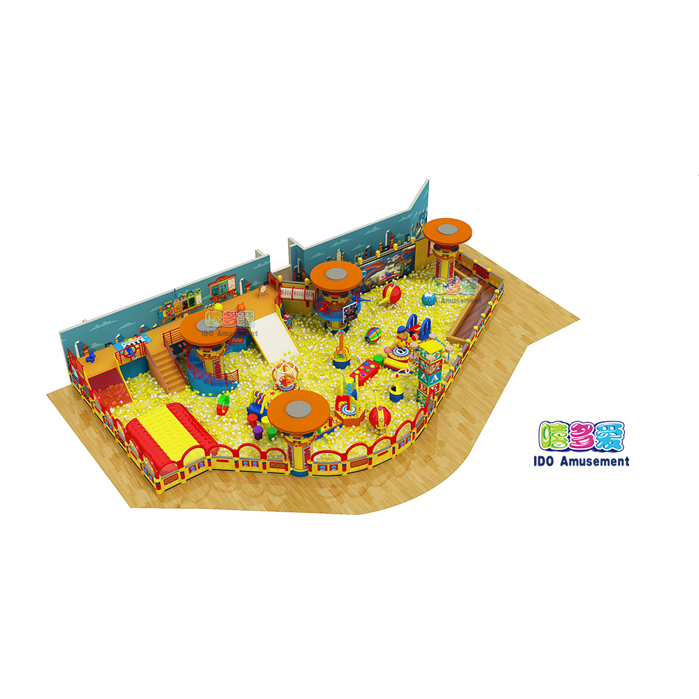Good Quality Million Ball Pool Area -
 Custom Made Shiny Yellow Indoor Playground Dry Pool with Balls Fiberglass Slides Soft Play Equipment Million Ball Pool Hot Sales – IDO Amusement