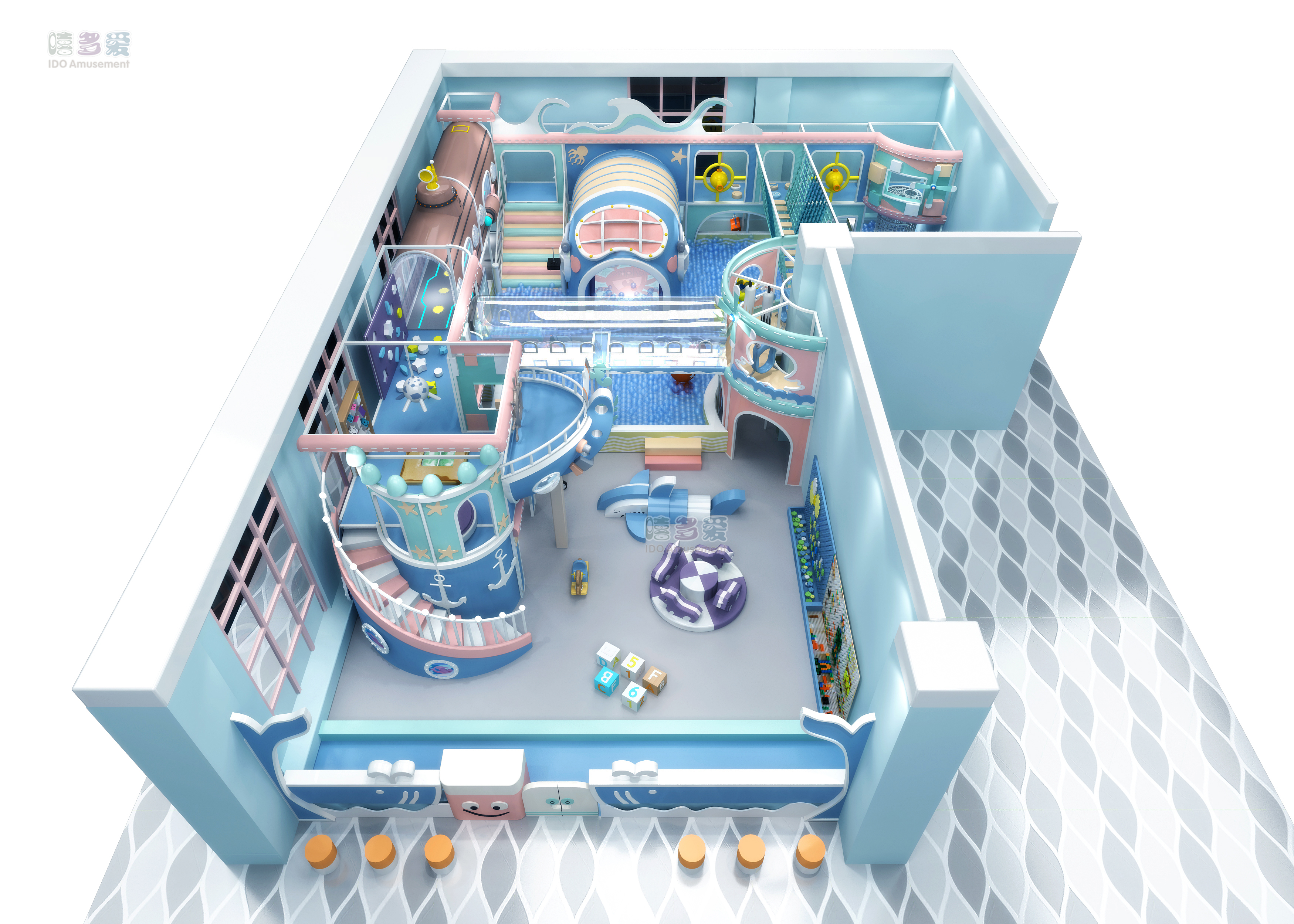 ocean indoor playground kids role play house game